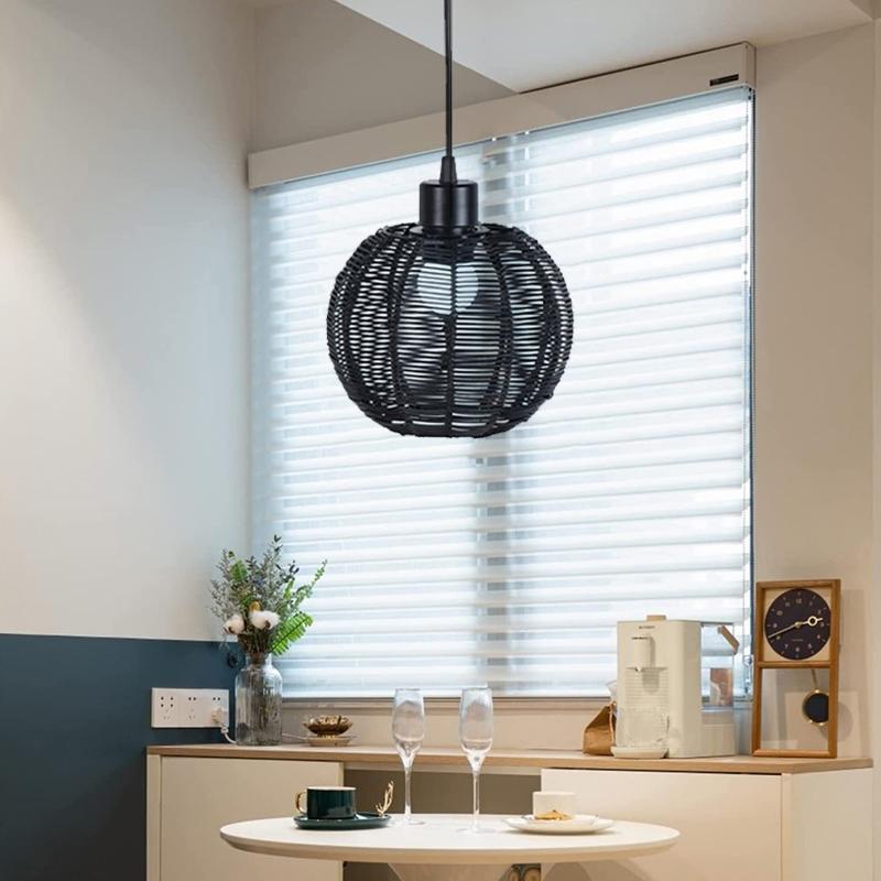 Ретро плетеный абажур имитация лозы веревка крышка лампы подвесная люстра ресторан кухня светильник аксессуары домашний декор