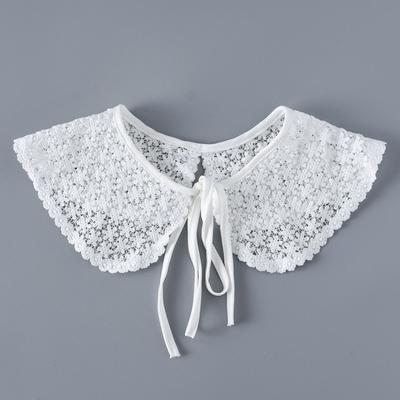 Новая рубашка с вышивкой, съемные воротники-шарфы для женщин, кружевной воротник, кружевной воротник-шарф на шнуровке, фальшивые воротники