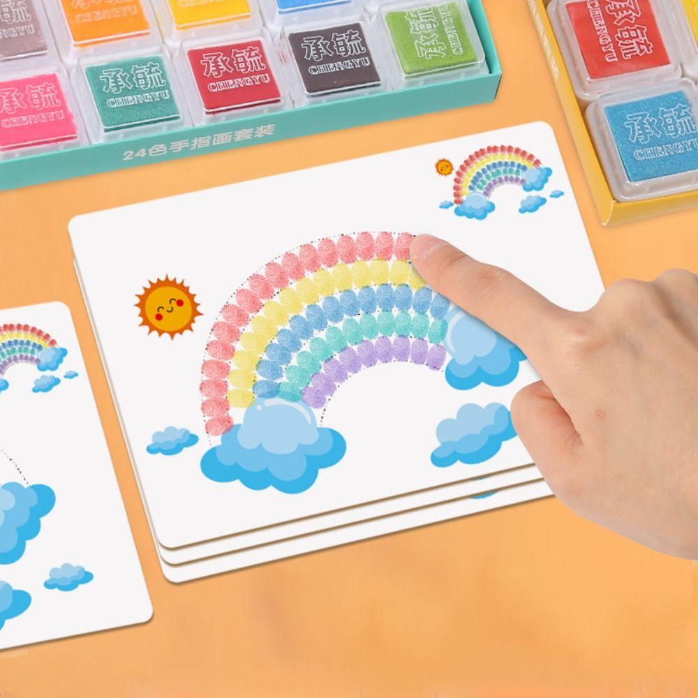 Graffiti Inkpad Fingerprint Painting Mud Finger Drawing DIY Painting Inkpad Vintage Art Class