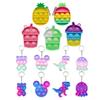 Mini Push Bubble Sensory Toy Keychain Autism Squishy Stress Reliever Toys for Adult Kids Relief Funny Fidget Toys