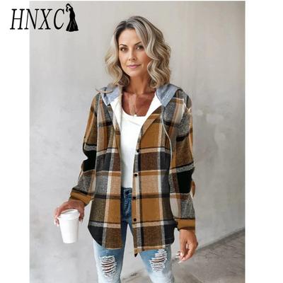 Женские винтажные повседневные куртки и пальто с длинным рукавом HNXC осень-зима