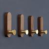 Wooden Natural Walnut Coat Hooks Wall Mounted Decorative Wooden Bag Key Hook Vintage Bathroom Towel Hanger Hanging