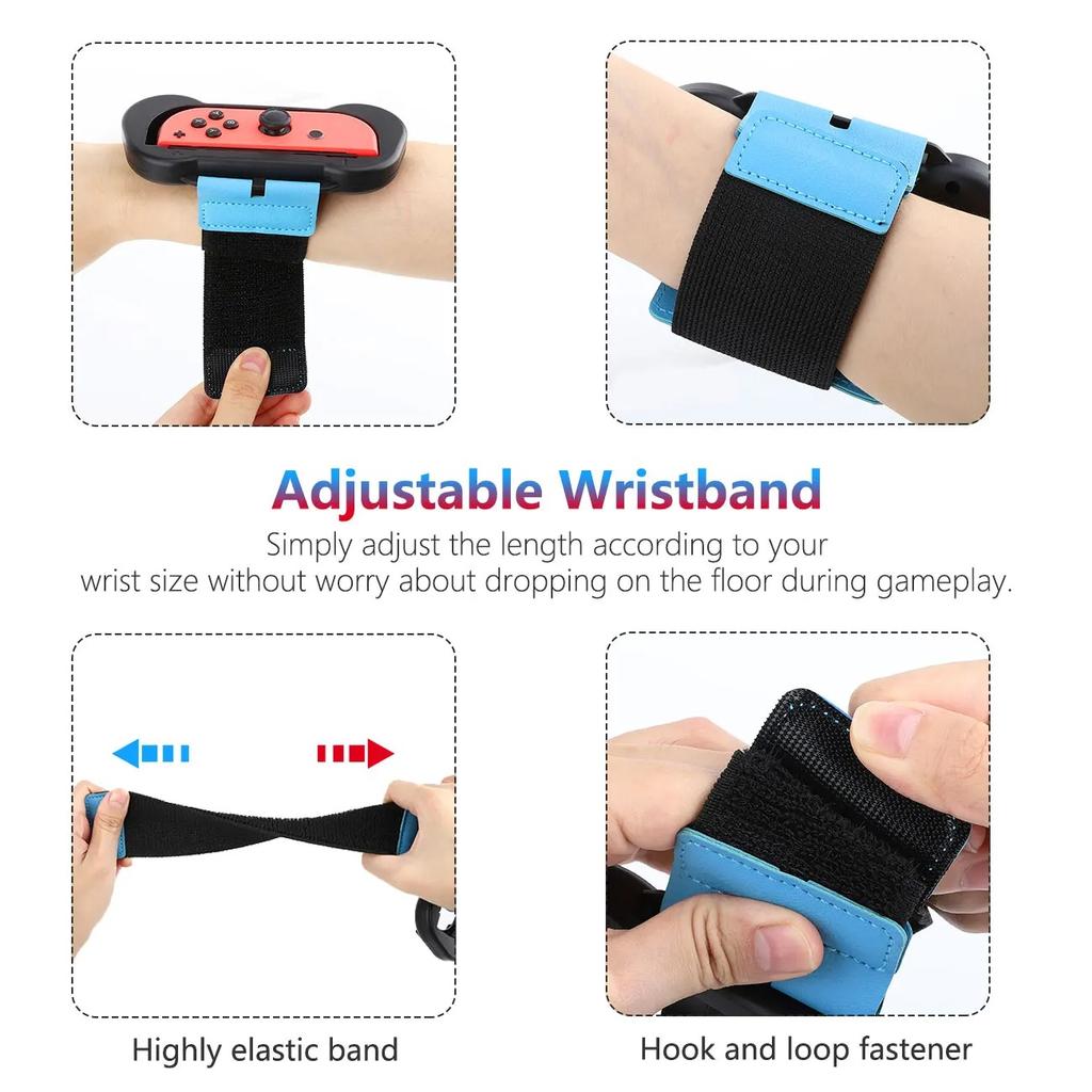 Браслеты,Dance 2024 2023 2022 для Zumba Burn It Up для Nintendo Switch и Switch OLED Модель для Joy-Cons,Регулируемый эластичный ремешок,Два размера,2 шт. в упаковке