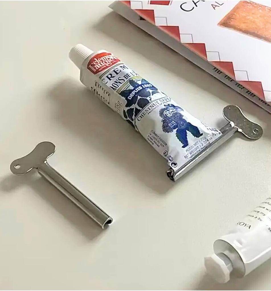 Ключ-выдавливатель для зубной пасты из нержавеющей стали, металлический пресс, инструмент для красоты
