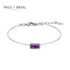 PAULBRIAL [СЕРЕБРО] PPSB001S (РГ) Браслет с аметистом - камнем февраля, с багетом