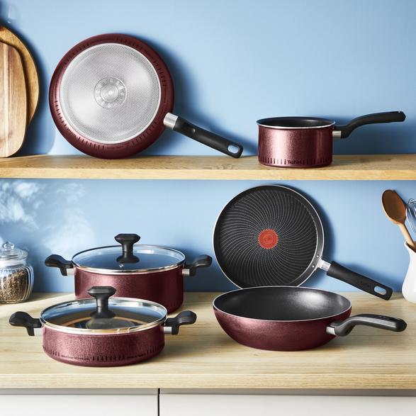 Tefal simply cook wok h0581902 28cm burgundy