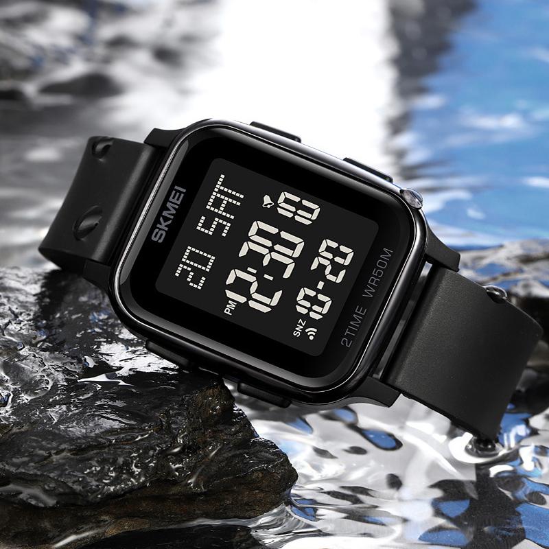 Мужские водонепроницаемые электронные наручные часы с календарем обратного отсчета 5 бар, цифровые часы со светодиодной подсветкой