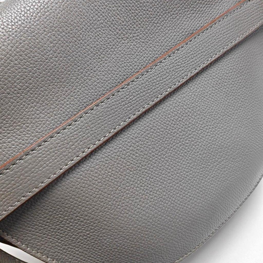 [Pre-Owned] Gate Small Gray Leather Shoulder Bag - Very Good #1XJKNAC