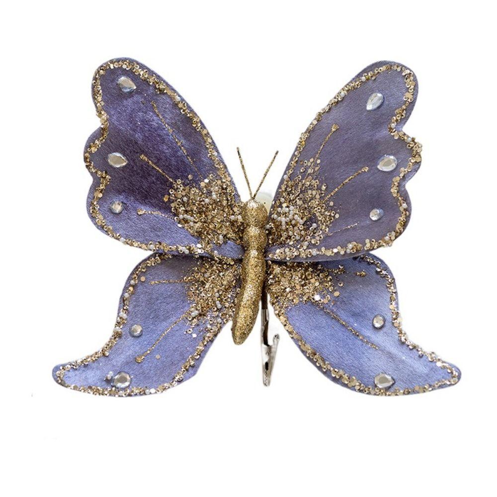 Handmade Christmas Butterfly Pendant With Clip Christmas Tree Pendant Party Supplies