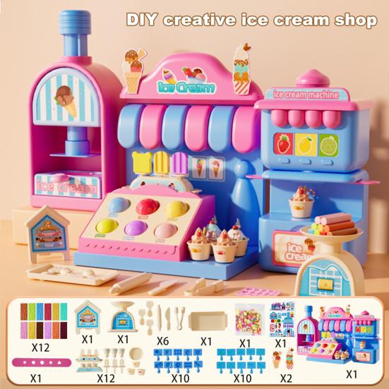 57 шт. набор цветного теста машина для приготовления мороженого игровой домик игрушки для детей возраст 45359