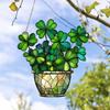 1/2/3Pcs Four Leaf Clover Stained Glass Window Decor Artificial Greenery Gift Women