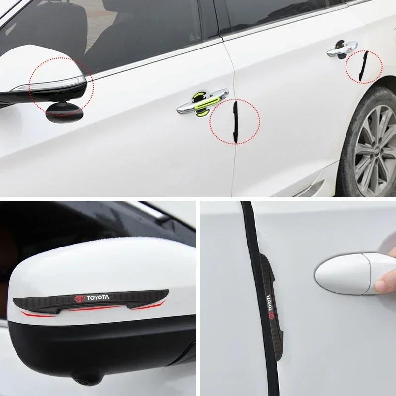 CNXU7 4Pcs Car Door Edge Anti-collision Strips Bumper Trim Sticker Accessories For Toyota Rav4 Corolla Chr Yaris Camry Cross Auris TRD