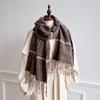 Autumn And Winter Imitation Cashmere Scarf Women'S Warm And Thickened Outer Shawl Student Plaid Simple Scarf