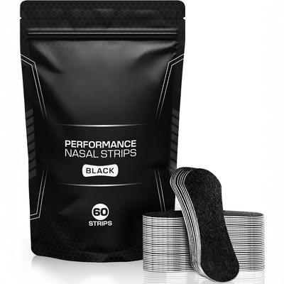 Взрослые черные дышащие назальные полоски от храпа и для спорта - Сильная адгезия, Маслостойкие, Потостойкие