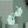Cute Luxury Light Green Swan Pair Ceramic Art Figurine | Beautiful Home Decor (Pack of 2, Light Green)