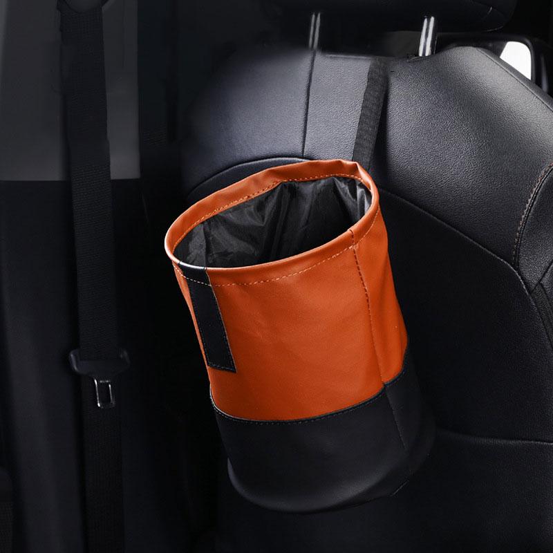 Складной автомобильный мусорный бак, водонепроницаемый качественный кожаный ящик для хранения мусора, портативный органайзер для зонтов, авто