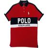 Polo SS23 Color Block Letter Print Casual Short Sleeve Polo Shirt Men tops Red 710802709-002