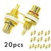 20 шт. для RCA гнездовых разъемов для монтажа на панель шасси с позолотой