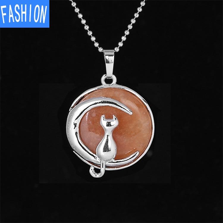 Простое темпераментное ожерелье с подвеской в виде лунного кота