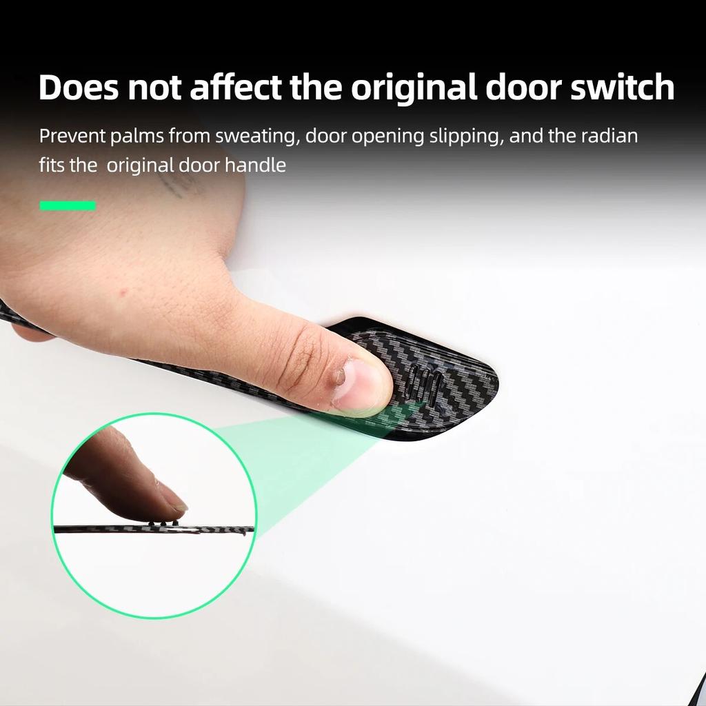 LUCKEASY для Tesla Model 3 YS 2016-2023, автомобильные аксессуары, нашивка на дверную ручку, ABS, декоративные наклейки на дверную ручку