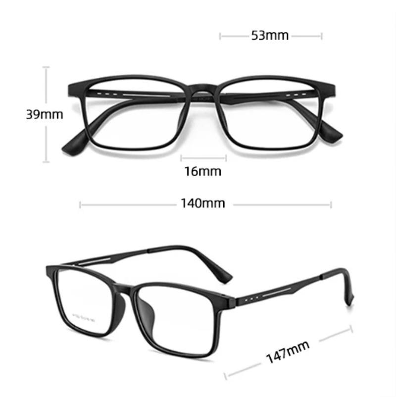 Модные удобные очки Tr90 в ретро-стиле, сверхлегкие титановые очки, квадратные мужские очки для отдыха на природе, деловые очки с большой оправой