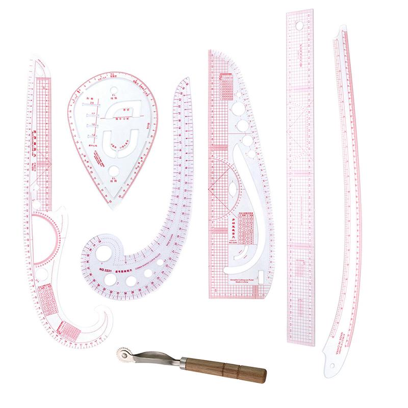 7 Multifunction Curve Ruler Drawing Sewing Clothes Design Tailor Set Lot