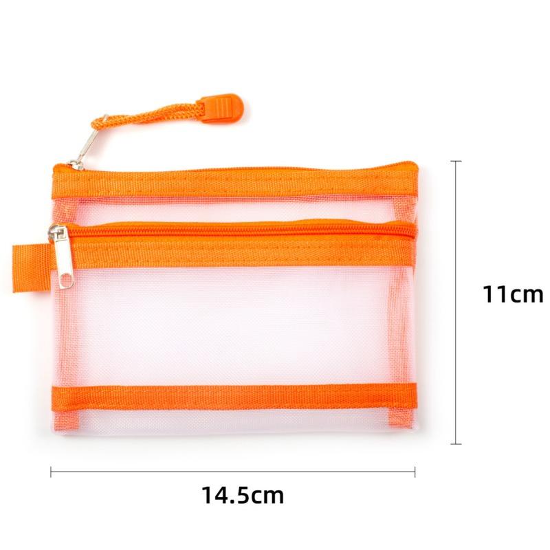 Многослойная сумка-молния для монет из нейлоновой сетки, органайзер для ключей, помады, наушников, держателя, удостоверения личности, кредитных карт, чехла для хранения
