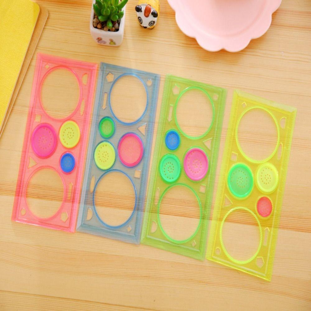 1 pc Spirograph Metric Ruler Multifunctional School Supplies Cartoon Measuring Too Student