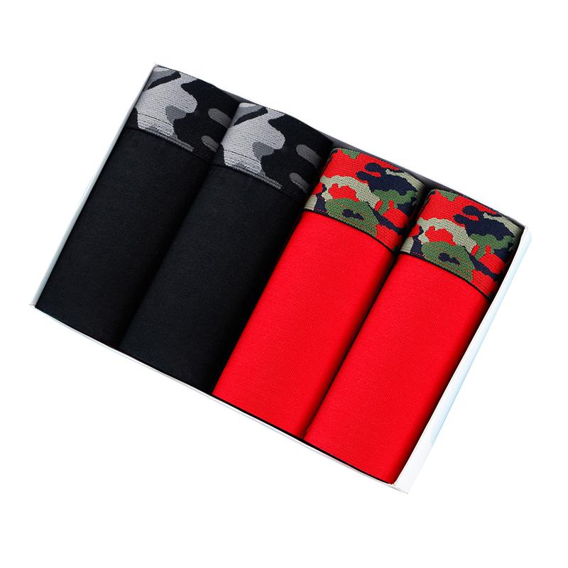 BONITOS 4 шт., сексуальные мужские трусы с принтом, камуфляжные боксеры для мужчин, хлопковые мужские трусы