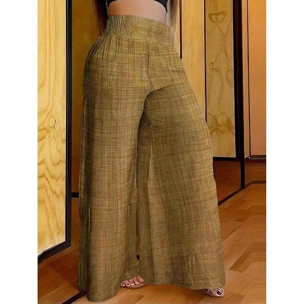 Женские широкие брюки с высокой талией, весенне-летние повседневные однотонные брюки, брюки для йоги