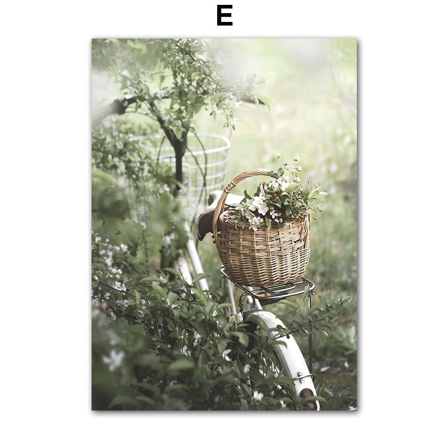White Flower Dandelion Green Hill House Wall Art Canvas Painting Nordic Posters And Prints Wall Pictures For Living Room Decor