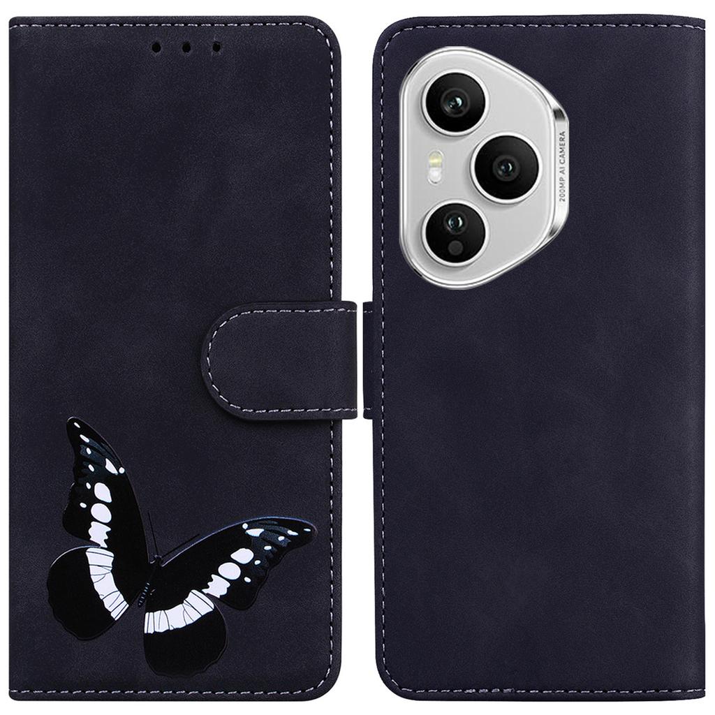 For Honor 400 Pro 5G (Global) Stand Case PU Leather Phone Cover Butterfly Printed