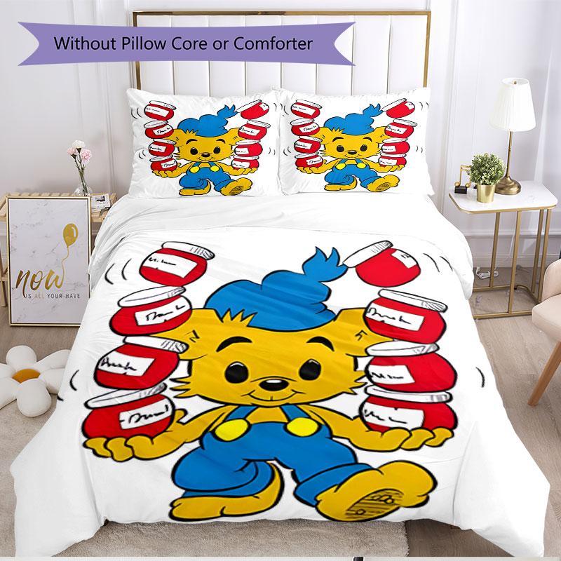 3pcs Duvet Cover Set (1*Duvet Cover + 2*Pillowcase, Without Core), Bamse Print Soft All‑Season Bedding Set, Home Bedroom Decor Gift
