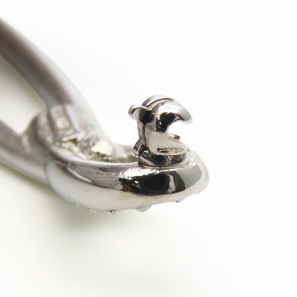 Used NINA RICCI Brooch Metal 8.6g Silver Rhinestone