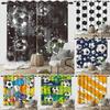 3D Printed Window Curtains Football Graffiti Art Children Blackout Curtain 2pcs/set for Bedroom Living Room Decoration Curtains