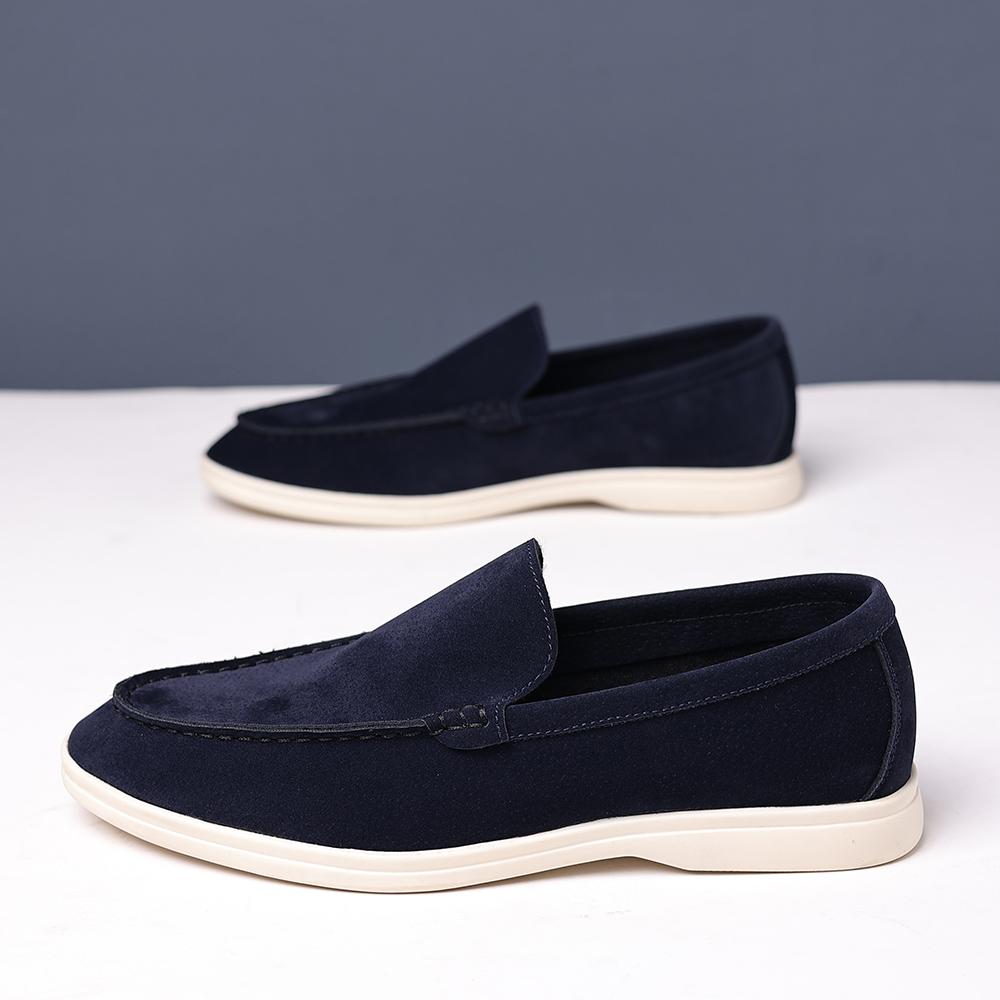 Модные Стильные Трендовые Уличные Ленивые Лоферы Замшевая Кожа Мужские Слипоны Летние Новые Мокасины для Вождения Повседневная Обувь Мужская Обувь для Вождения