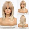 Character Bangs Layered Slightly Curly Mid-length Wig for Women Artificial Hair Wig Headgear