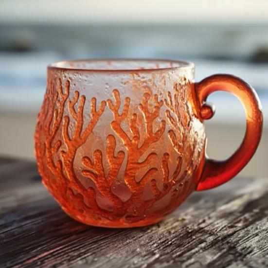 Кружка из смолы на морскую тематику, ручная работа, для кофе и чая, красочная, с градиентом, художественная, чашка-подарок, уникальная, для дома и офиса