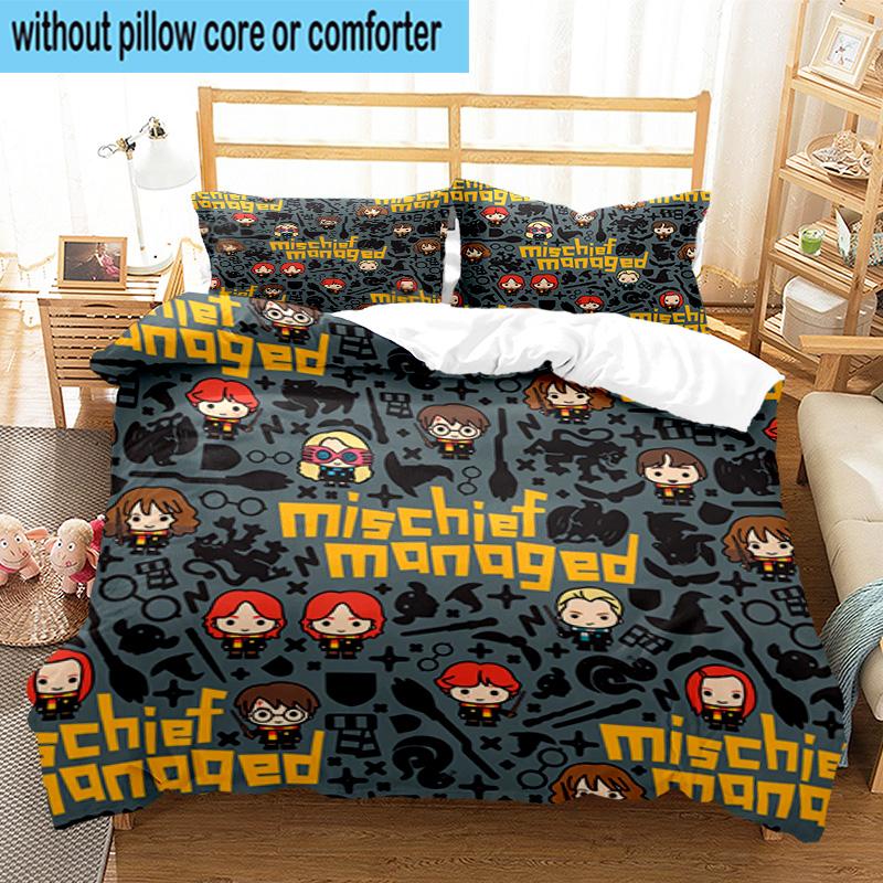 1PC Magical School Adventure 3pcs Bedding,Including 1pc Duvet Cover And 2pcs Pillowcases Perfect for Christmas,Ideal for Bedroom, Dormitory