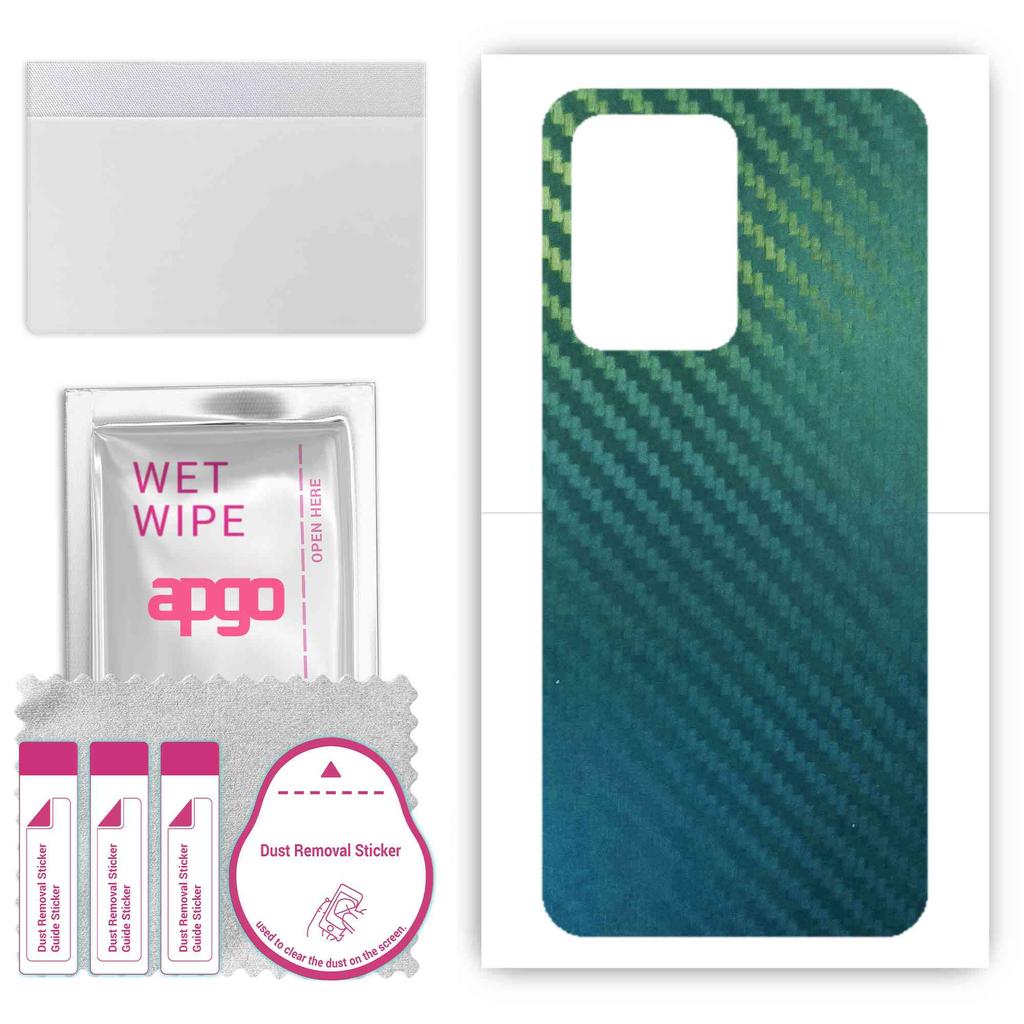 apgo Protective Skin Sticker for the back compatible with Realme GT 2 Pro, Wrap Film, Foil, Vinyl - Pattern Carbon Chameleon CAKA1
