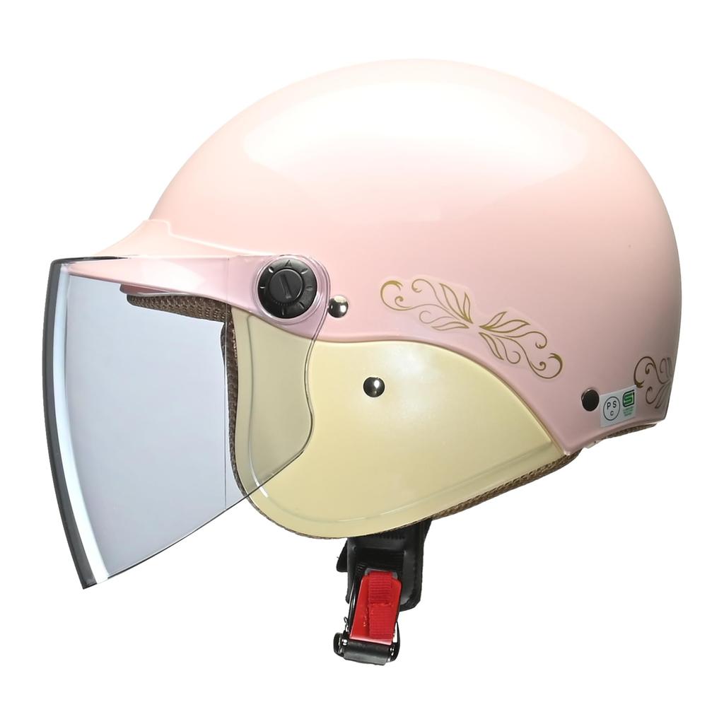 LEAD Motorcycle Helmet Street Alice Pearl Pink One Size Semi-Jet QJ-3 -