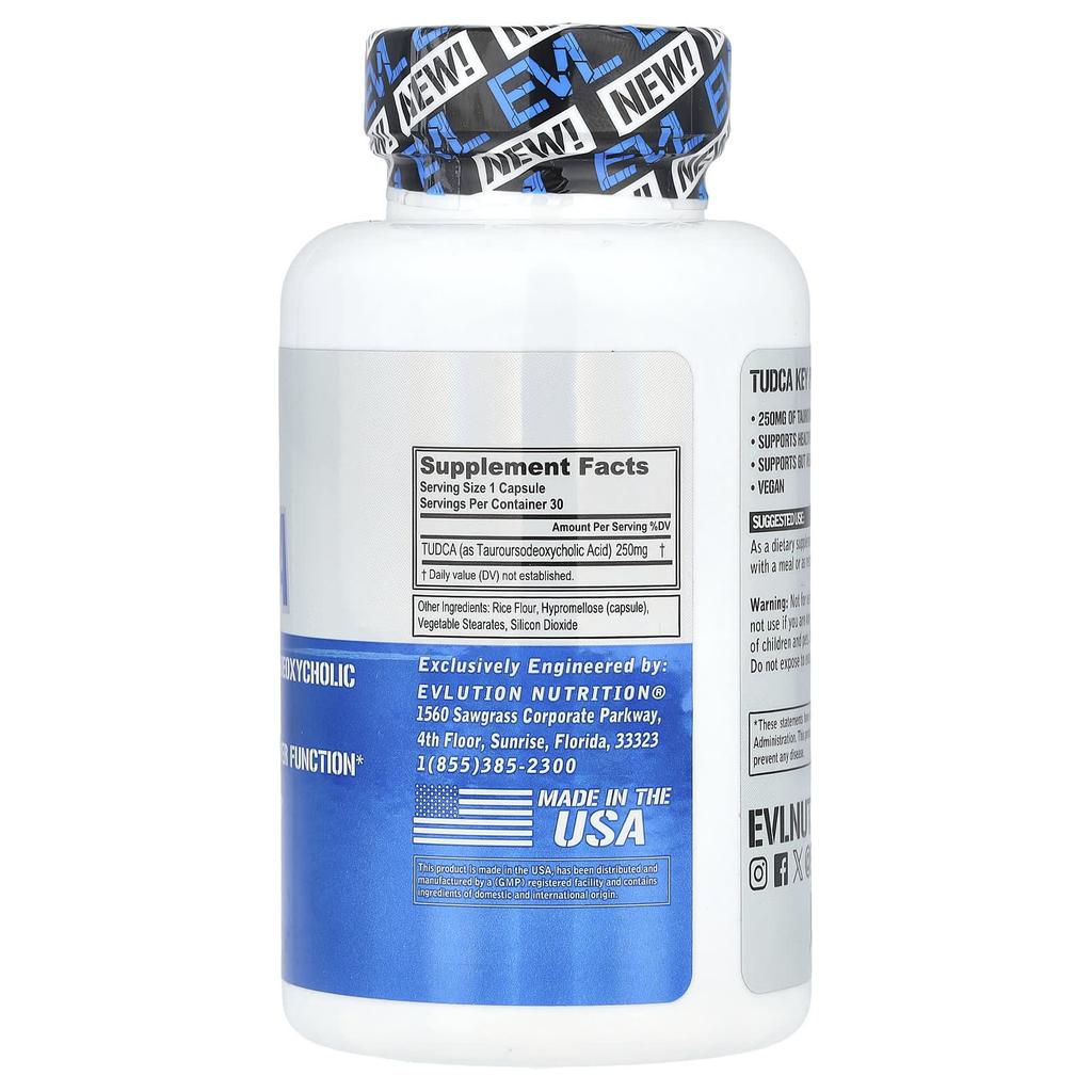 EVLution Nutrition TDUCA, 250 мг, 30 растительных капсул