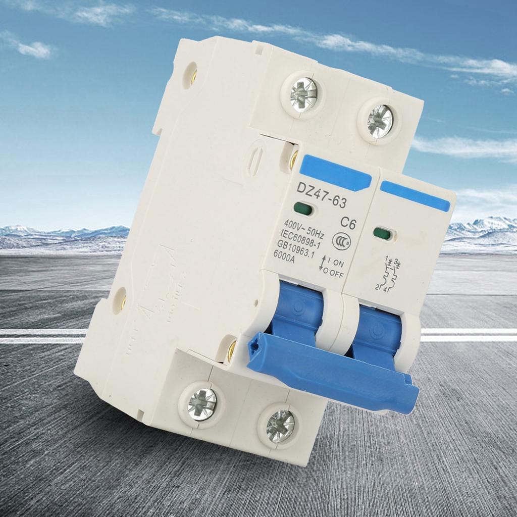 DZ47 63 2 P Mini Circuit Breaker Cutout Switch Breaker 400VAC(6A)