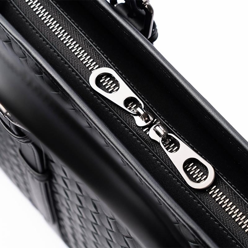 Мужская сумка деловая повседневная первый слой коровьей кожи плетеная мужская сумка большой емкости компьютерный портфель сумка через плечо