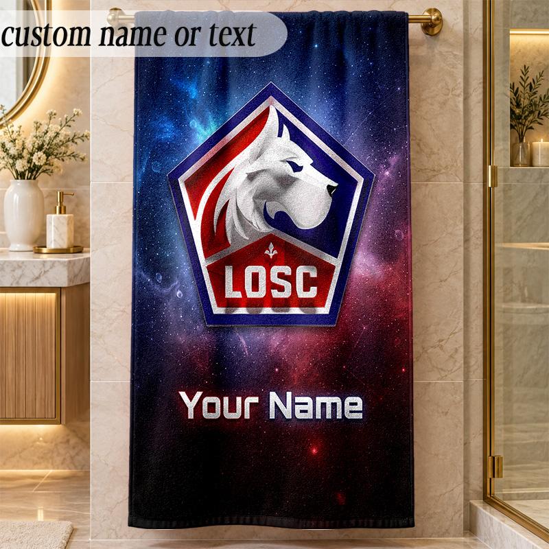 Beach TowelLOSC Lille Custom Name Text Personalized Soft Towel for Beach Pool Indoor Home Decor Gift