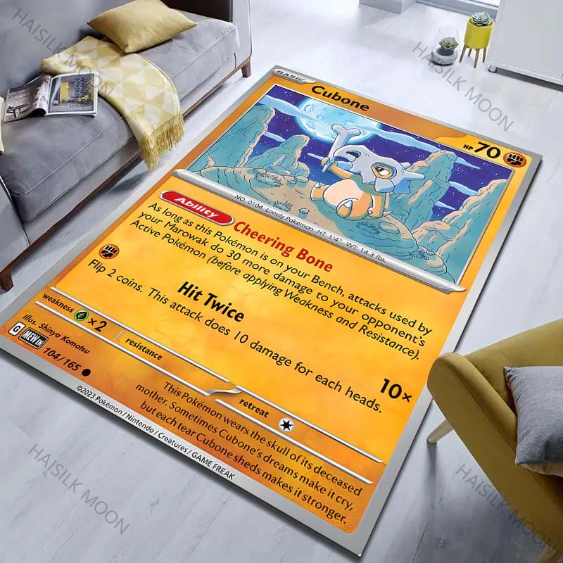 P-Pokemon Cubone Cartoon Printed Carpet Living Room Bedroom Bedside Floor Mat Balcony Garden Large Area Decor Rug Holiday Gifts