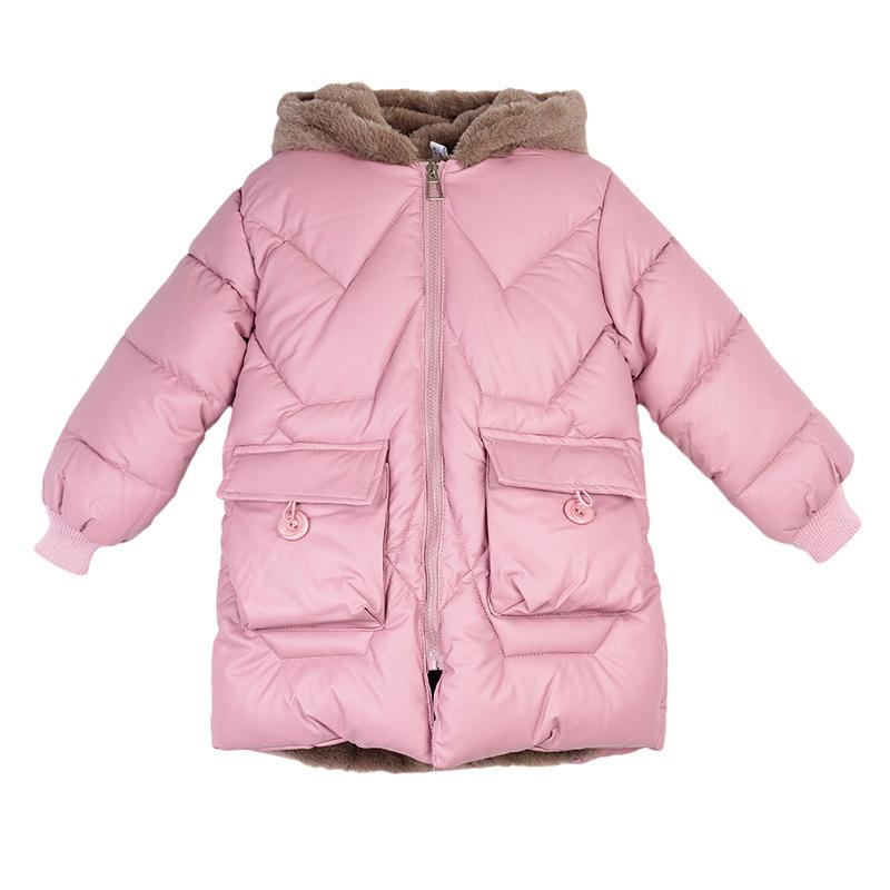 Girls Fall and Winter Padded Thickened Cute Loose Warm Jacket Plush Hooded Warm Jacket