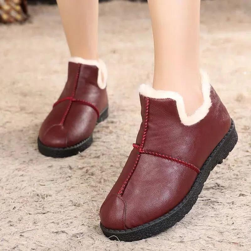 Autumn and Winter Cotton Shoes Female Winter Warm Plus Velvet Korean Version of A Hundred Casual Shoes A Foot Stirrups