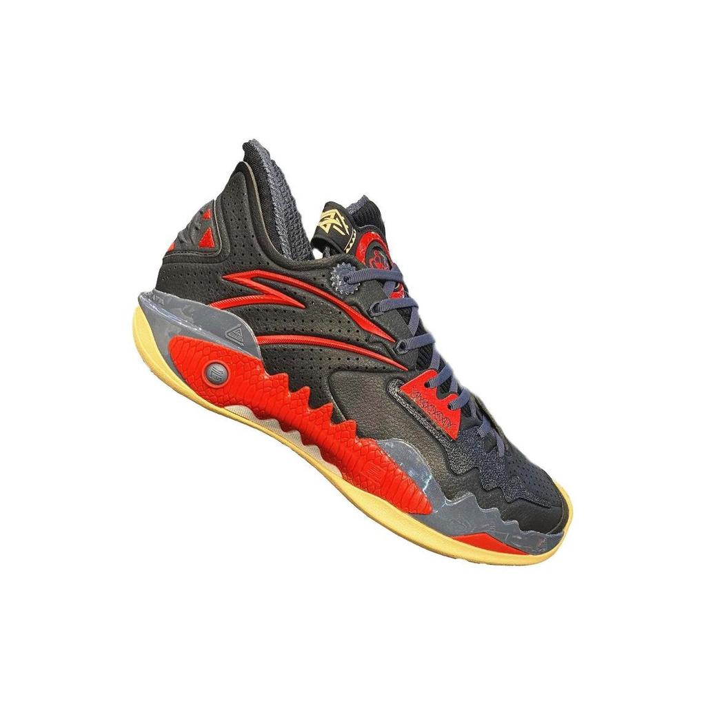 Anta Кроссовки для баскетбола Crazy Tide 5 с круглым носком, удобные, амортизирующие, нескользящие, низкие, мужские, черные, университетско-красные 112341106-5