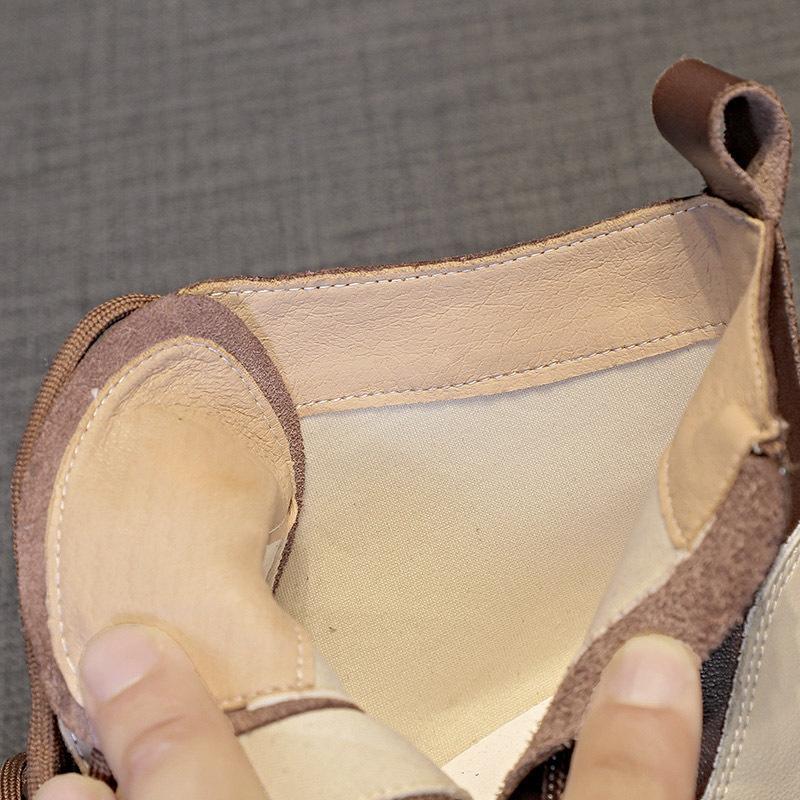 Board Shoes Cowhide Autumn New Muffin Single Shoes High Heel Thick Sole Inner Height Increase Casual High Top Shoes Short Boots Women's Shoes